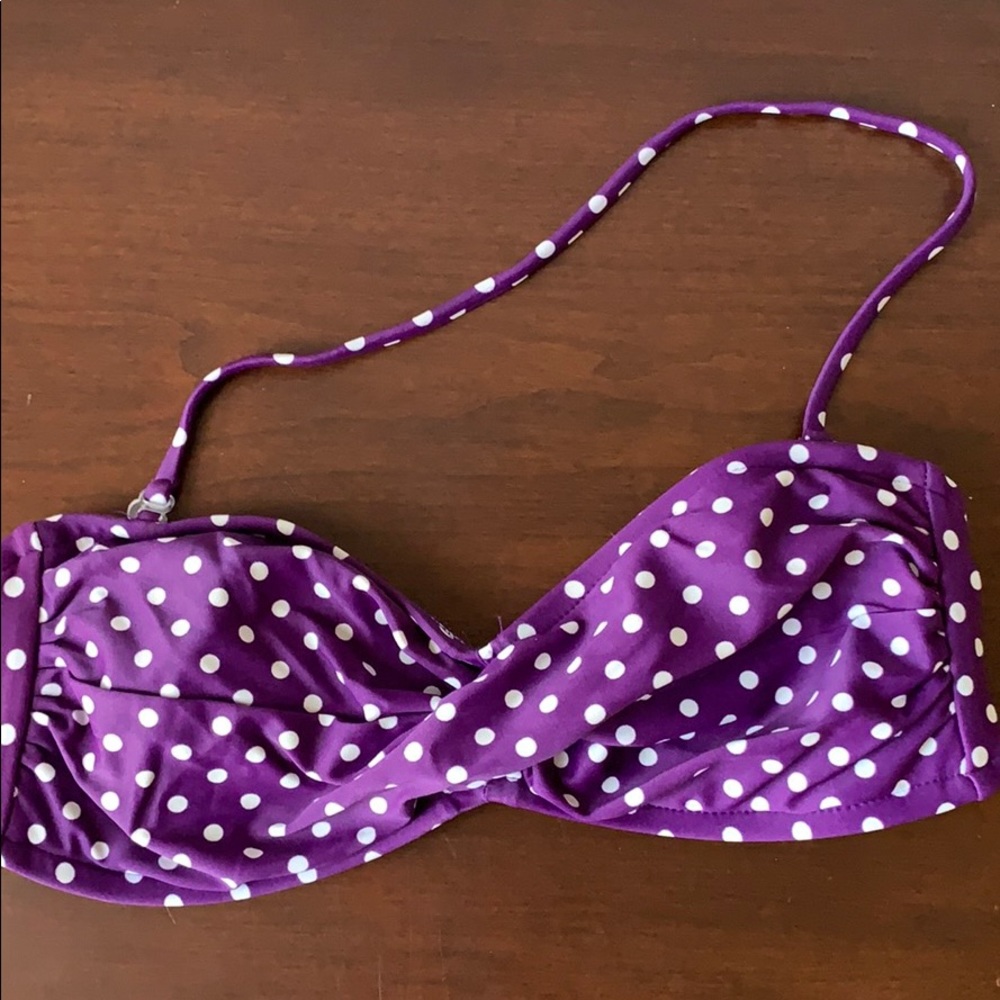 Mossimo 2-Piece Purple & White Polka Dot Swim Suit - Picture 2 of 5